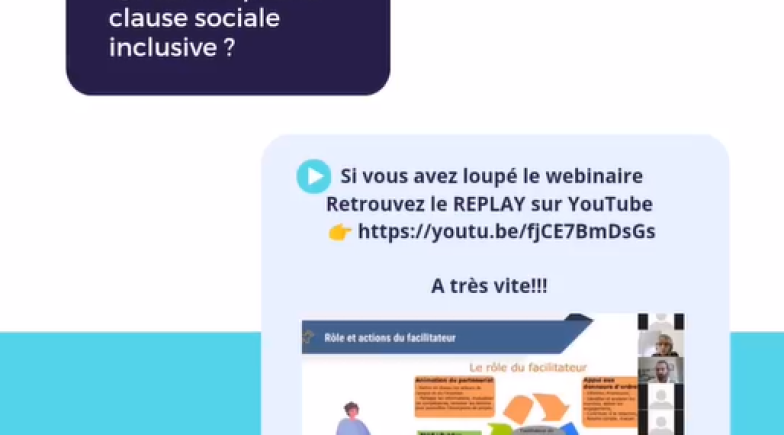 capture d'écran du webinaire clauses sociales inclusives